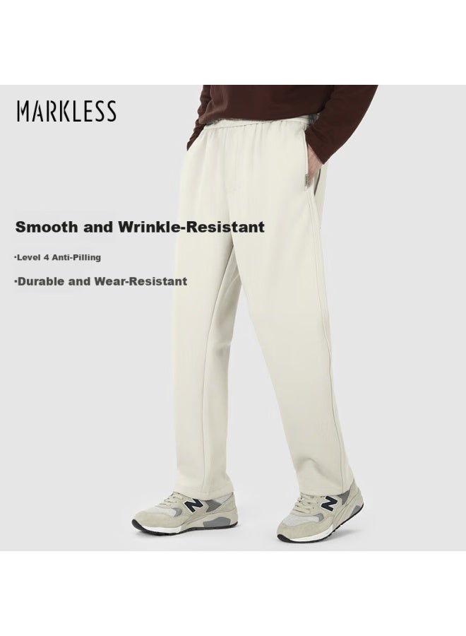 Markless Men's Casual Pants Spring Autumn Wrinkle-resistant Loose Straight-leg Trousers 4854 Light Gray Apricot Size 29 - Image 1