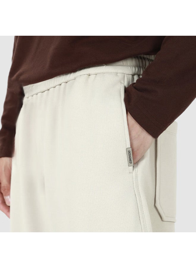 Markless Men's Casual Pants Spring Autumn Wrinkle-resistant Loose Straight-leg Trousers 4854 Light Gray Apricot Size 29 - Image 3