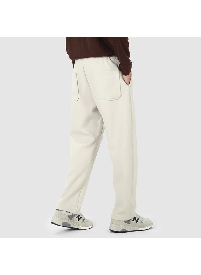Markless Men's Casual Pants Spring Autumn Wrinkle-resistant Loose Straight-leg Trousers 4854 Light Gray Apricot Size 29 - Image 2