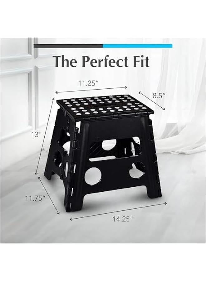MIXDE Folding Step Stool, Anti-Skid Step Stool, Sturdy to Support Adults & Safe Enough for Kids, Opens Easy with One Flip, for Kitchen, Bathroom, Bedroom, Kids or Adults (32CM) - Image 4