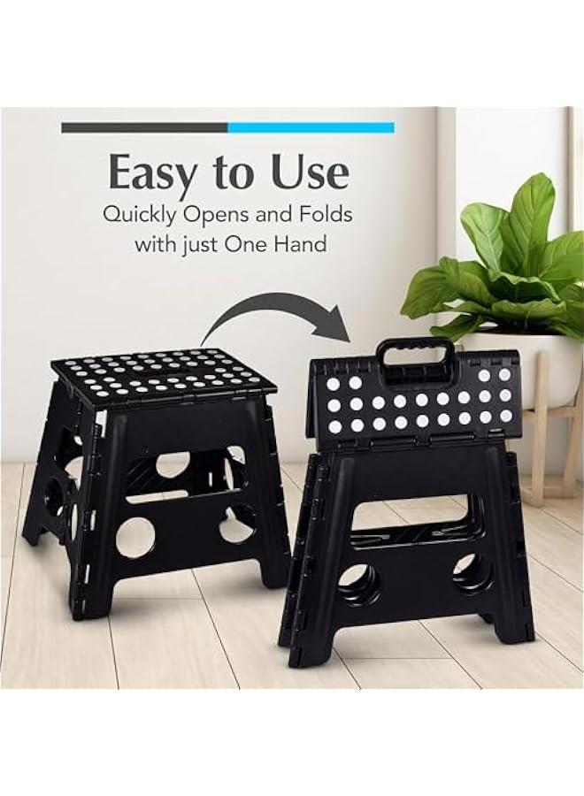 MIXDE Folding Step Stool, Anti-Skid Step Stool, Sturdy to Support Adults & Safe Enough for Kids, Opens Easy with One Flip, for Kitchen, Bathroom, Bedroom, Kids or Adults (32CM) - Image 3