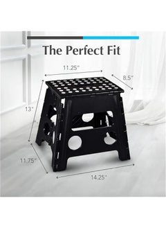 MIXDE Folding Step Stool, Anti-Skid Step Stool, Sturdy to Support Adults & Safe Enough for Kids, Opens Easy with One Flip, for Kitchen, Bathroom, Bedroom, Kids or Adults (32CM)  - Image 5