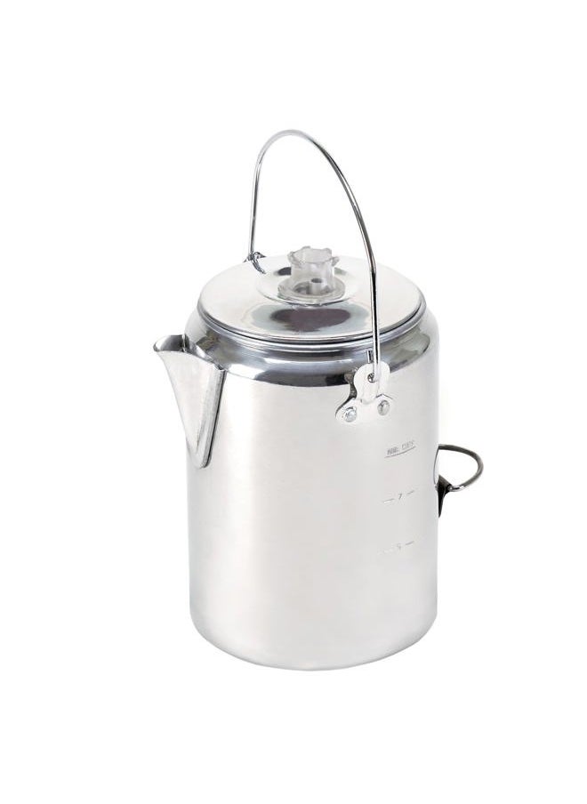 Stansport Camper's Percolator Coffee Pot 9 Cups (277) Silver  - Image 1