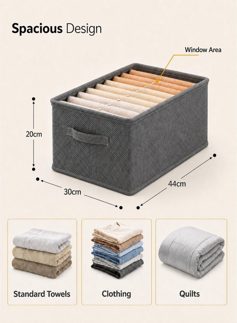 LAGIN 4pcs Wardrobe Clothes Organizer Foldable Closet Storage Organizer for Clothes Jeans Washable Closet Storage Boxes with Carrying Handles Cube Storage Bin for Home Bedroom Office - Image 1