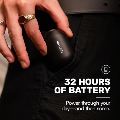 Raycon Everyday Earbuds Classic Bluetooth Wireless with Microphone - Stereo Sound, Active Noise Canceling, in-Ear Bluetooth Headset True Wireless Earbuds 32 Hours Playtime (Black) - Image 3