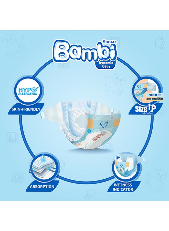 Sanita Bambi Size 4, Large, 8-16 Kg, Value Pack, 33 Diapers - Image 5