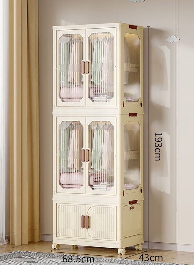 keke 2 Layers Stylish Multi-Functional Storage 2 Cabinet & 1 Wardrobe  - Image 1