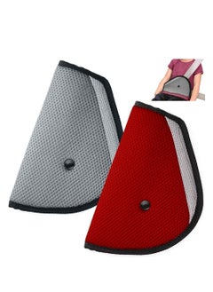 Generic 2pcs Kids Seatbelt Adjuster, Child Seat Belt Safter Covers - (Red and Grey)  - Image 1