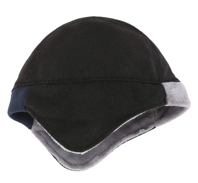 Connectyle Mens Fleece Lined Skull Cap Warm Winter Beanie with Ear Covers Running Cycling Sports Hat Black - Image 2