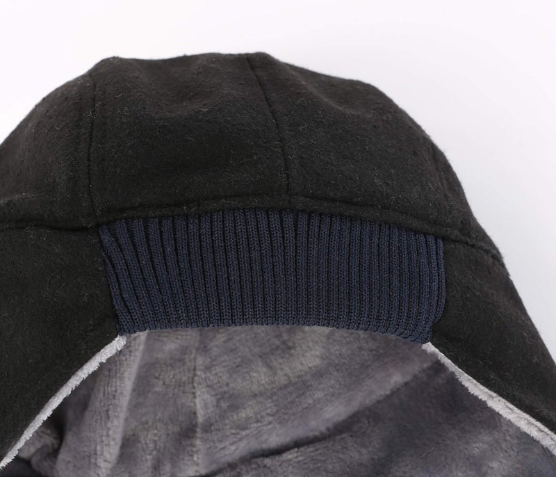 Connectyle Mens Fleece Lined Skull Cap Warm Winter Beanie with Ear Covers Running Cycling Sports Hat Black - Image 4