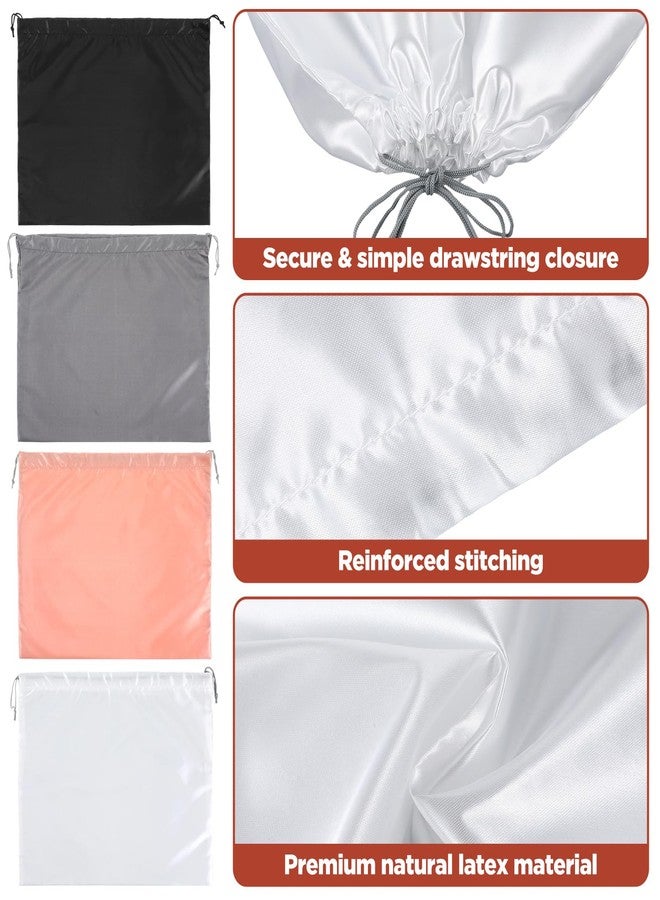 xozeooeu 12 Pack Dust Bags for Handbags - 4 Colors (Black, Gray, White, Pink) Natural Latex Drawstring Storage Pouches for Purses, Shoes, & Boots (19.7"x15.8") - Image 3