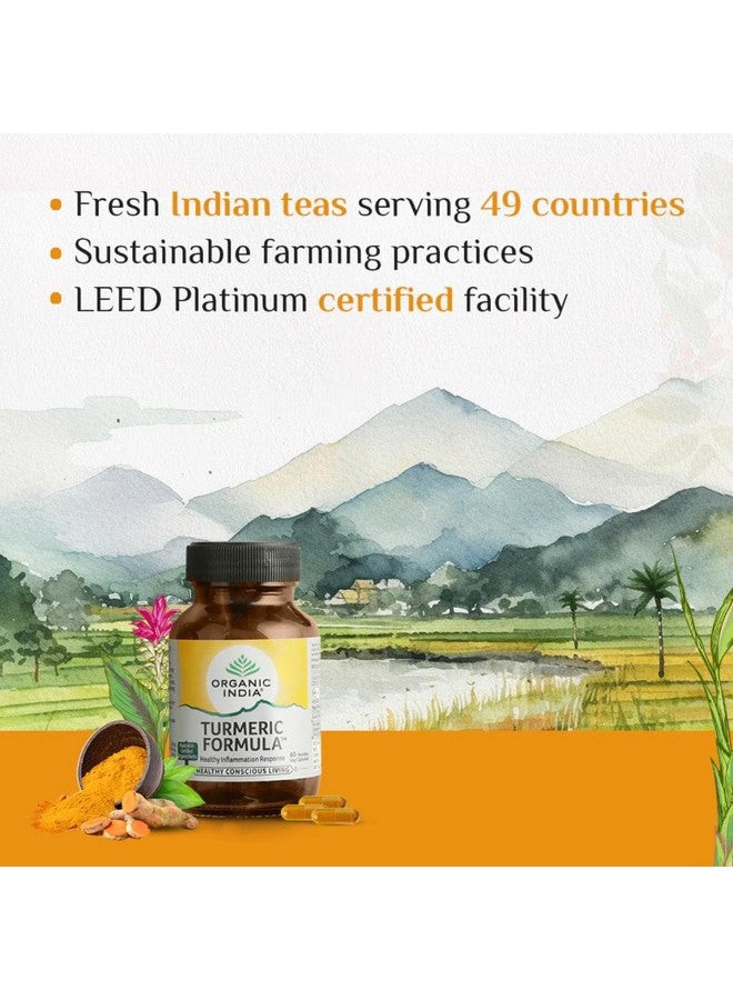 Organic India منتج تاتا - تركيبة الكركم العضوي من الهند - 60 كبسولة نباتية، مضاد طبيعي للالتهابات، يعزز المناعة، وظائف الكبد، يحسن الأيض، صحة الجلد والعظام والمفاصل، معتمد من GMP و NPOP - Image 4