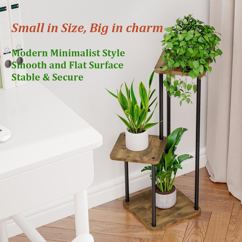 AZERPIAN 3 Tier Plant Stand Indoor Metal Plant Shelf for Multiple Plants Corner Flower Holders for Living Room Balcony Bedroom Patio Garden, Black (Black, 3 tier) - Image 3