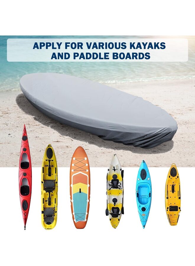 Generic 420D Kayak Cover Waterproof, Kayak Covers for Outdoor Storage, Heavy Duty Protection Paddle Board Covers Canoe Cover, 10.2-11.5ft / 11.8-13.1ft(3.5)  - Image 2