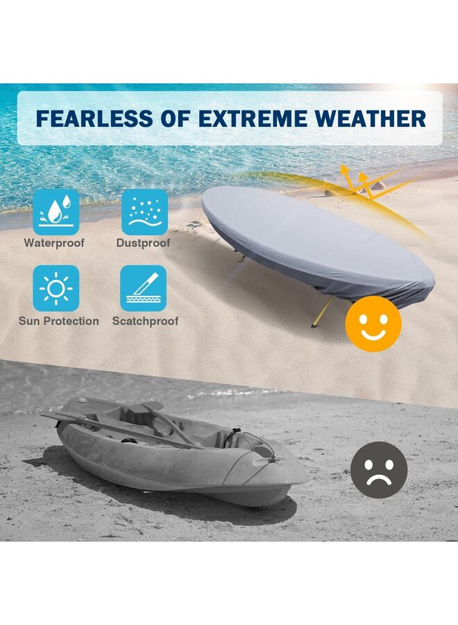 Generic 420D Kayak Cover Waterproof, Kayak Covers for Outdoor Storage, Heavy Duty Protection Paddle Board Covers Canoe Cover, 10.2-11.5ft / 11.8-13.1ft(3.5)  - Image 4