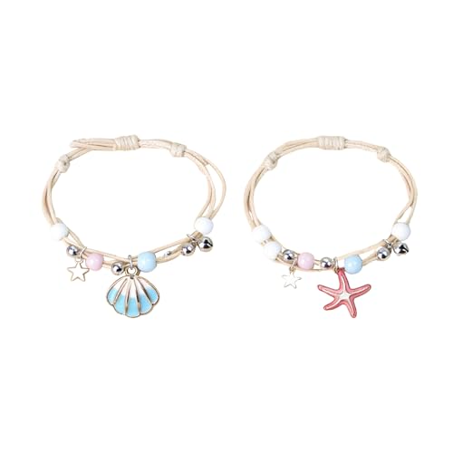 FFZDENA Beach Jewellery for Women, Stylish Charm Bracelet with Shell & Pearl Accents, Adjustable Fashion Bracelet for Girls, Perfect for Boho-Chic Styling and Summer Outfits, 8cm*8cm 8g - Image 1