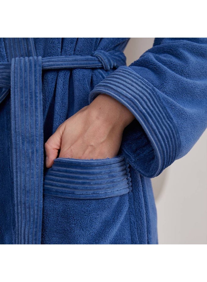 Reefi Modern Hooded Bathrobe, Blue - Image 4