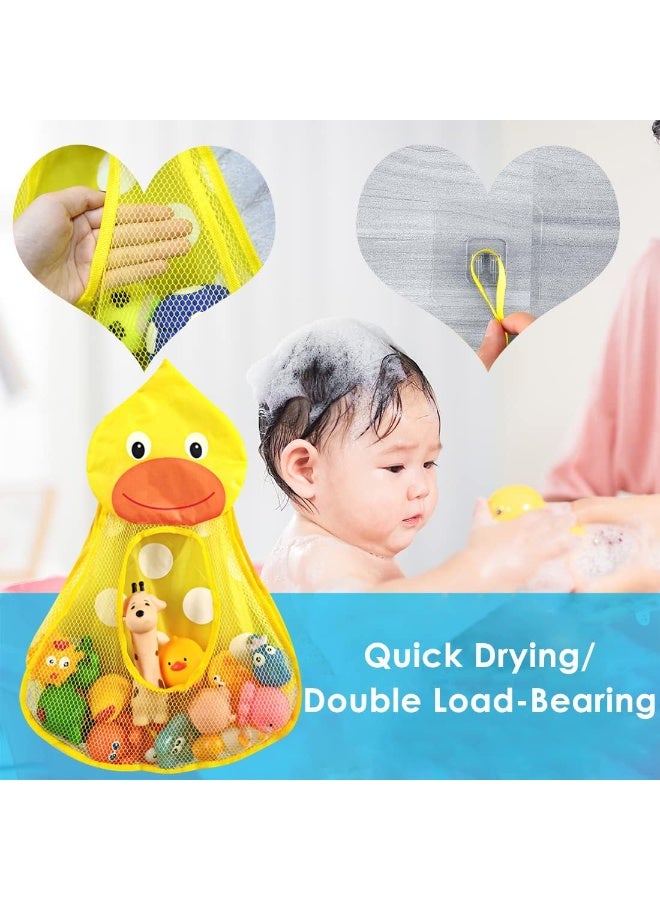 2 Pack Bath Toy Organizer for Kids, Mesh Shower Storage Bag with Adhesive Hooks, Bathtub Toy Holder Quick Drying Net, Bathroom Accessories for Family and Children - Image 5