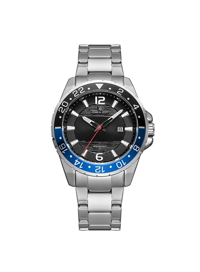 KENNETH SCOTT Stainless Steel Analog Watch K22041-SBSBL - 44 mm