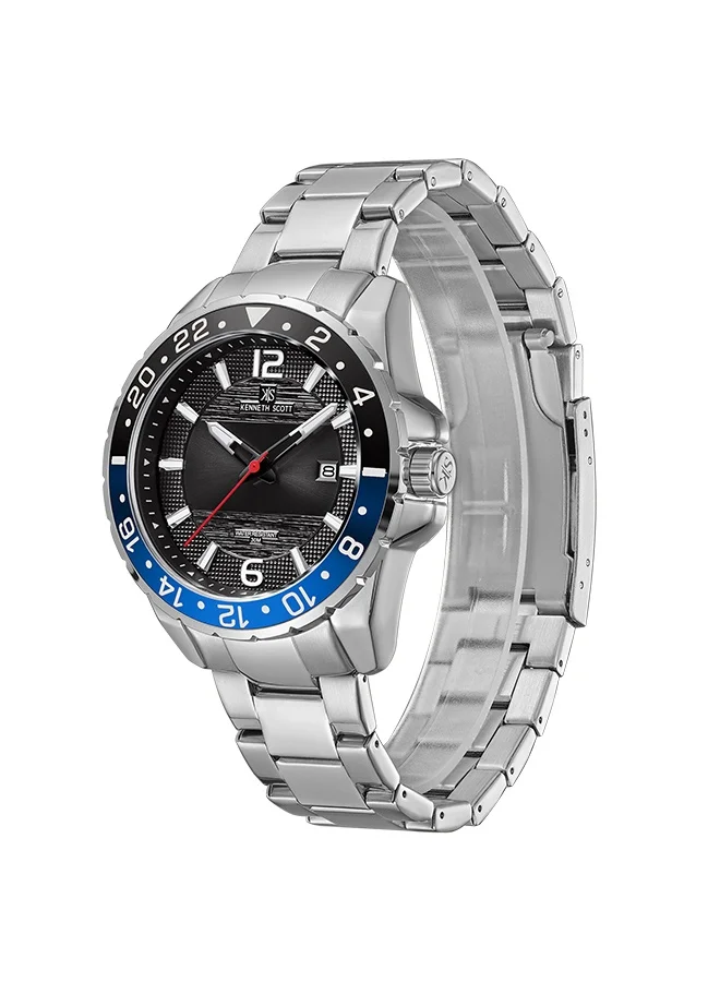 KENNETH SCOTT Stainless Steel Analog Watch K22041-SBSBL - 44 mm