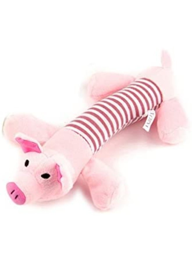 PETSARY Pet Dog Cat Funny Fleece Plush Long Dog Toy | Puppy Squeaky Doggie Chew Sound Toy Plush Toys | Small Dog Pink for Small and Medium Dogs - Image 1