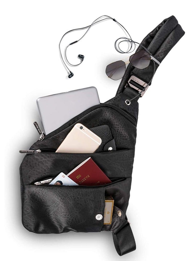 ARCTIC HUNTER Slim Chest Sling Bag, Crossbody Shoulder Bag with Headphone Port for Men  - Image 1