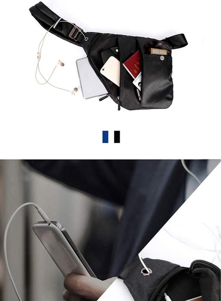 ARCTIC HUNTER Slim Chest Sling Bag, Crossbody Shoulder Bag with Headphone Port for Men  - Image 3