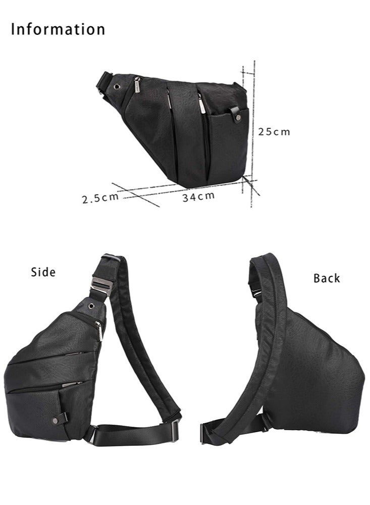 ARCTIC HUNTER Slim Chest Sling Bag, Crossbody Shoulder Bag with Headphone Port for Men  - Image 4