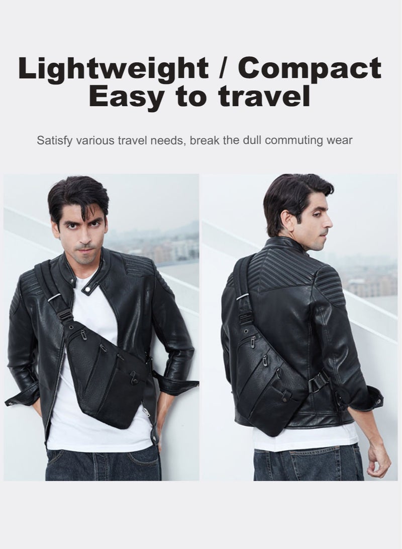 ARCTIC HUNTER Slim Chest Sling Bag, Crossbody Shoulder Bag with Headphone Port for Men  - Image 2