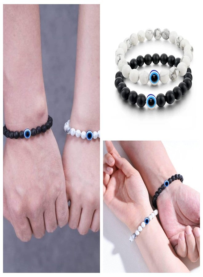 BEAUTIVIA Evil Eye Beads Bracelets for Men Women Unisex Valentine Love Friendship Band Couple Bracelet Stylish - Image 2