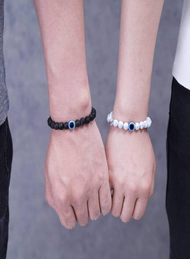 BEAUTIVIA Evil Eye Beads Bracelets for Men Women Unisex Valentine Love Friendship Band Couple Bracelet Stylish - Image 4