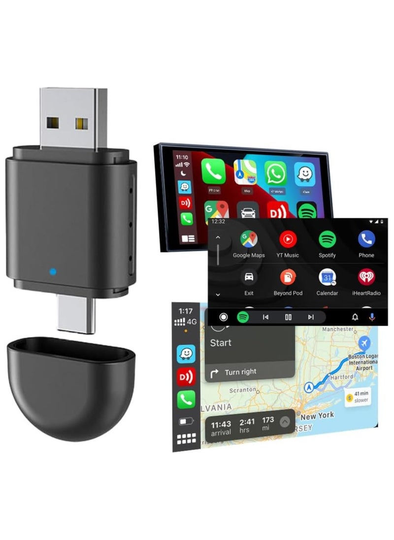 GUDOO Magic Box 2-in-1 Wireless Adapter, New Upgraded Wireless CarPlay Android Auto, Compact Lightweight, Support Google Maps, Spotify, OTA Update, Easy Setup (2015-2024)  - Image 1