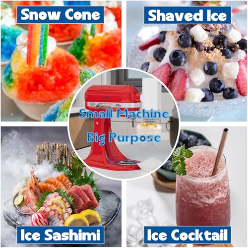 Eascandy Shaved Ice Attachment for KitchenAid Stand Mixer, Snow Cone Maker for KitchenAid with 8 Ice Molds, Stainless Steel Blade Ice Shaver Attachment for Kitchen Aid Mixer - Image 5