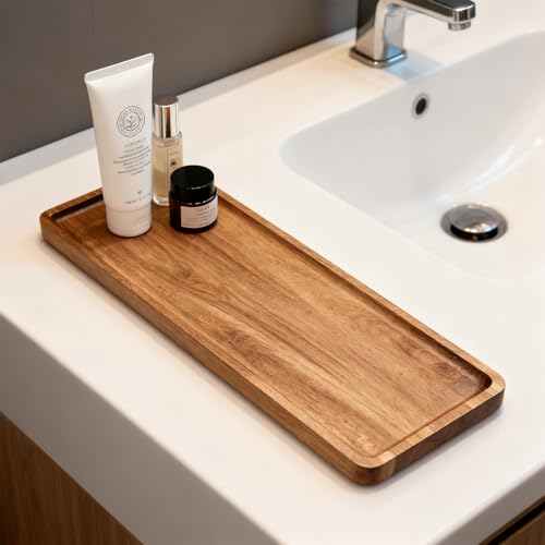 Linwnil Solid Acacia Wood Serving Trays - 14" x 5.5" Rectangular Wooden Platters for Food, Charcuterie Boards, Cheese, and Appetizers - Perfect for Home Decor, Parties - Image 5