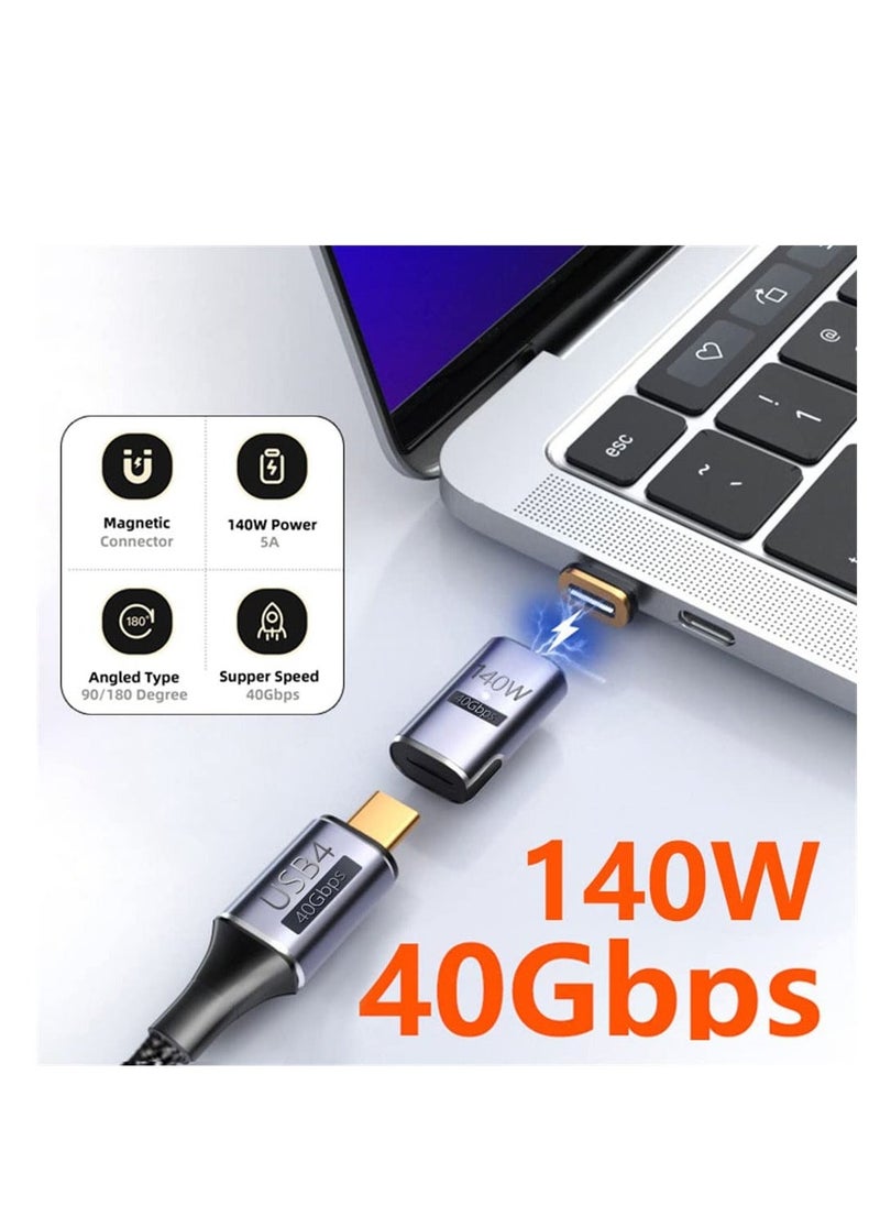 Magnetic Connector, 140W 40Gbps USB4 Type C Male to Female Adapter, Power Data 8K Video, Suitable for Laptop Phone - Image 4