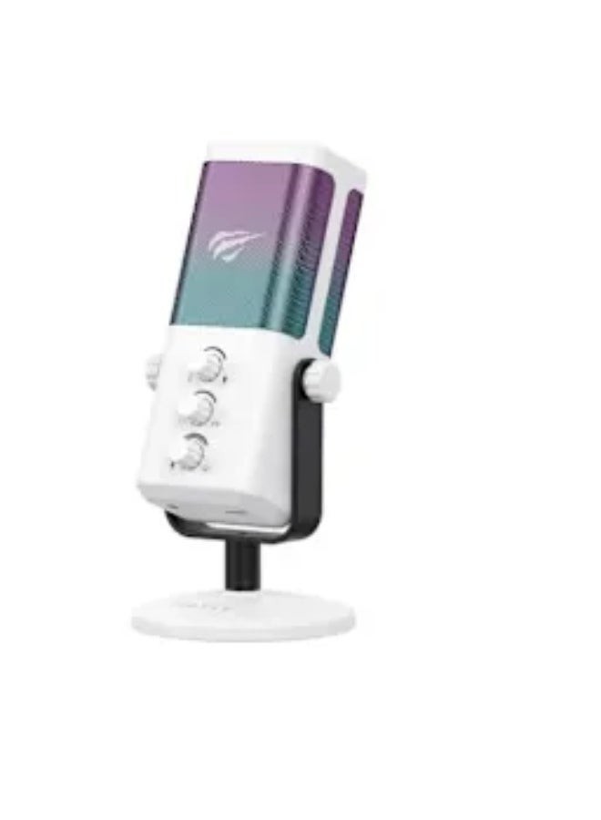 هافيت ميكروفون ألعاب Havit GK65 RGB – مكثف USB، إضاءة خلفية RGB، جاهز للبث، ابيض - Image 4