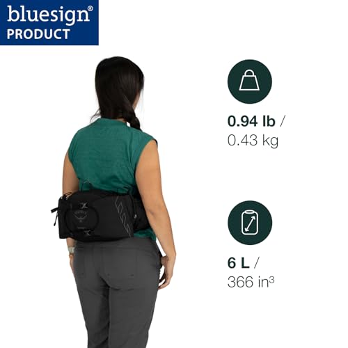 Osprey Tempest 6L Womens Lumbar Hiking Waist Pack Fanny Pack with Water Bottle Holders BlackCoal Grey - Image 3
