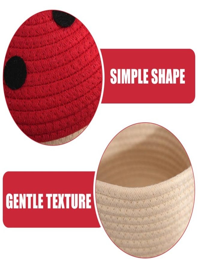 FONDOTIN Cotton Rope Woven Storage Basket 7.87X7.87X6.29In Organizer Container for Snacks Toys Sundries Desktop Wardrobe Bedroom - Image 5