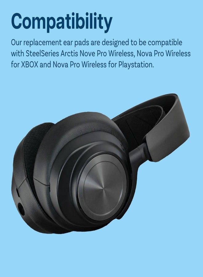 Mmobiel وسادات أذن بديلة لسماعات SteelSeries Arctis Nova Pro Wireless من MMOBIEL - وسادات أذن جل مبرد - وسادات أذن عازلة للضوضاء - سوداء - Image 4