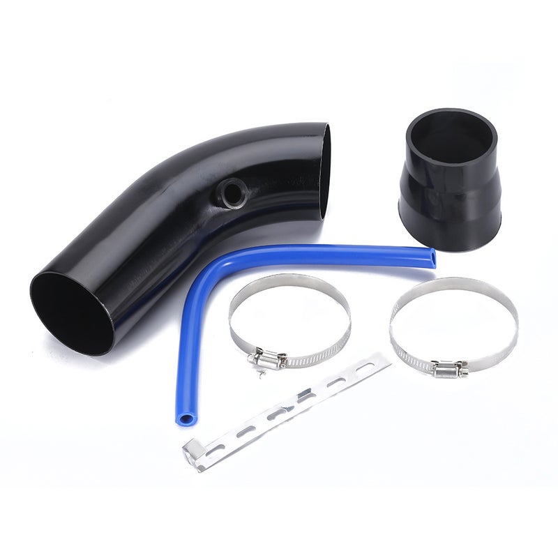 76mm/3in Car Cool Air Intake Kit Universal Aluminum Automotive Cold Air Intake System Tube Hose Kit - Image 1