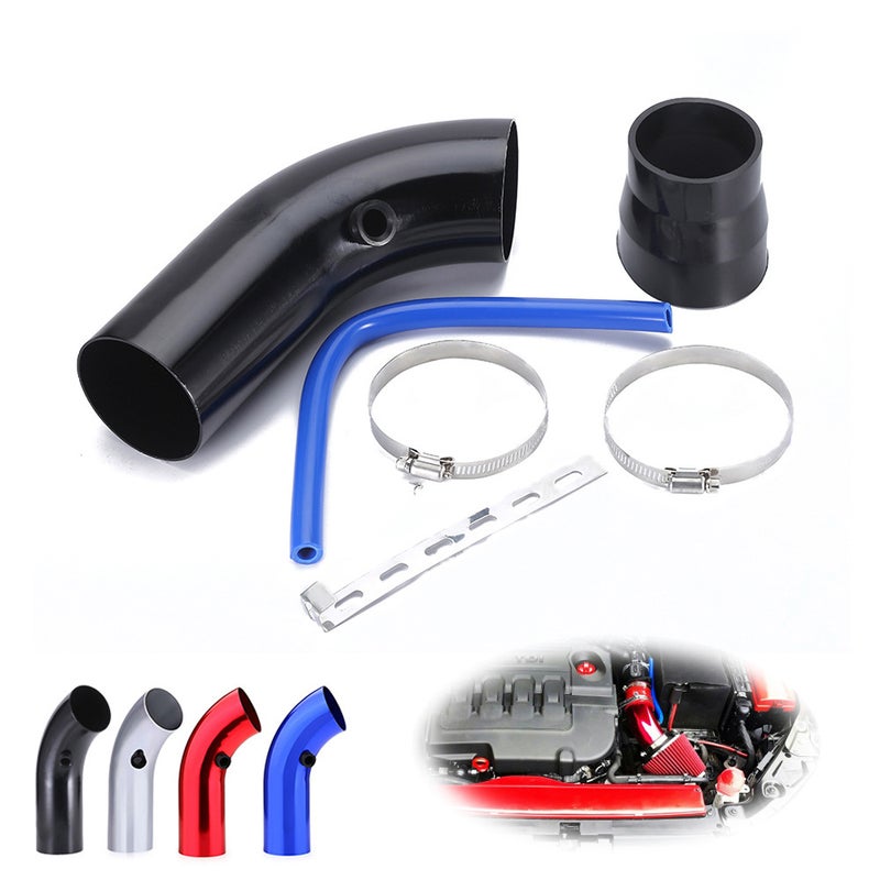 76mm/3in Car Cool Air Intake Kit Universal Aluminum Automotive Cold Air Intake System Tube Hose Kit - Image 5