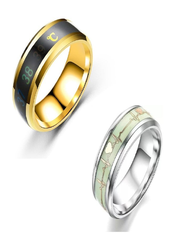 IGA COLLECTION Valentine Stylish Fashionable Latest Combo ECG & Gold Temperature Ring W2 (20) - Image 2
