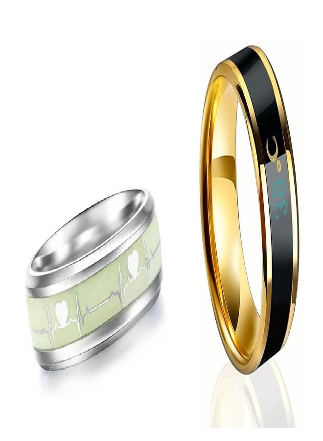 IGA COLLECTION Valentine Stylish Fashionable Latest Combo ECG & Gold Temperature Ring W2 (20) - Image 1