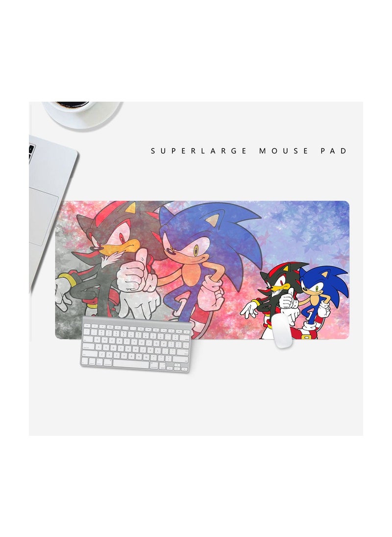 Sonic Hedgehog Large Gaming Keyboard Mouse Pad Non-Slip Rubber Cloth Computer Game Children Mouse Mat For Boys Girls