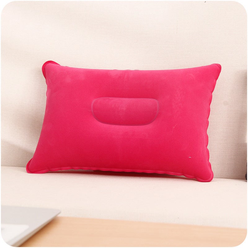 Outdoor Pvc Pillow Travel Camping Thick Flocking Rectangular Inflatable Pillow Nap Companion Square Pillow - Image 5
