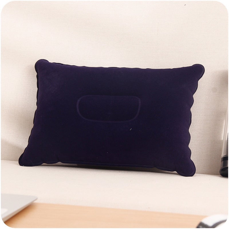 Outdoor Pvc Pillow Travel Camping Thick Flocking Rectangular Inflatable Pillow Nap Companion Square Pillow - Image 3