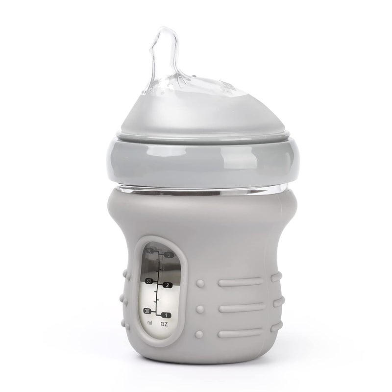 haakaa Glass Baby Bottle Sleeve  Non Slip Silicone Bottle Cover for Wide Neck Glass Baby Bottle 42oz 1pk - Image 1