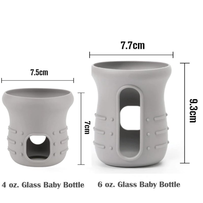 haakaa Glass Baby Bottle Sleeve  Non Slip Silicone Bottle Cover for Wide Neck Glass Baby Bottle 42oz 1pk - Image 2