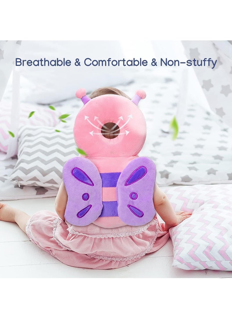 NNEWVANTE Baby Head Protection Pillow Head Protection Backpack Safety Pads Adjustable Size Baby Head Protector for 4-24 Months Toddler Baby Safety Helmet Baby Harness Baby Walking(Butterfly)  - Image 2