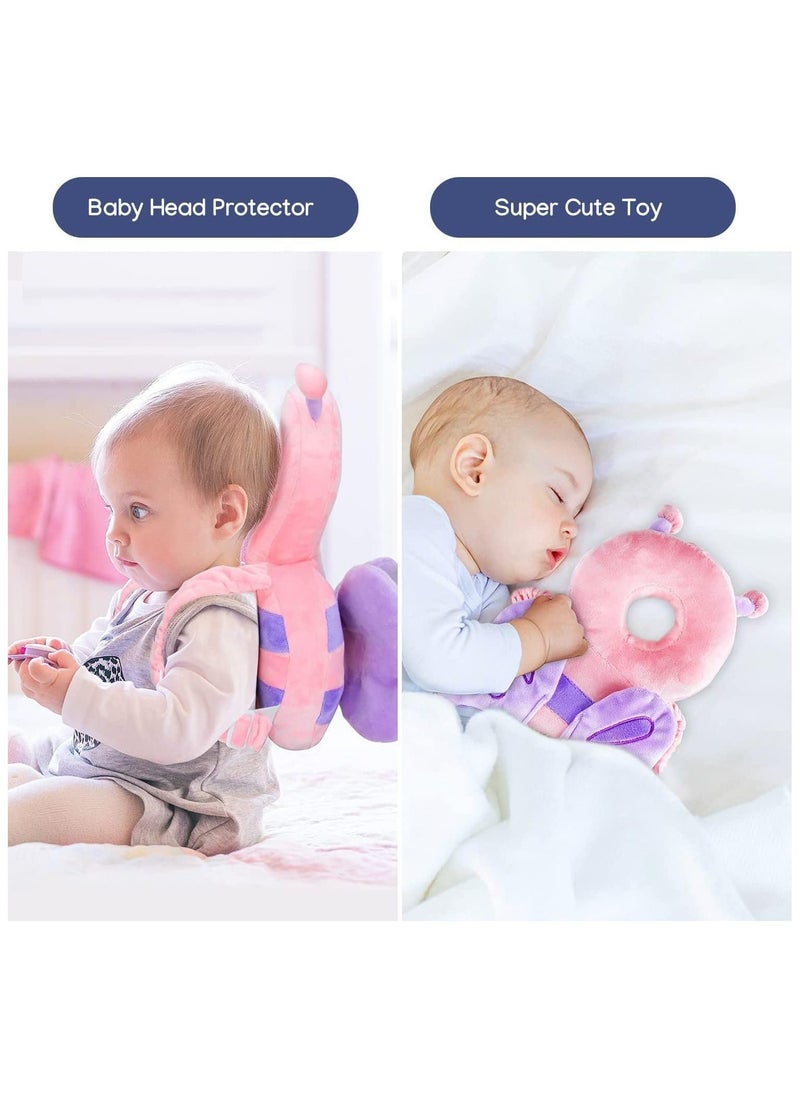 NNEWVANTE Baby Head Protection Pillow Head Protection Backpack Safety Pads Adjustable Size Baby Head Protector for 4-24 Months Toddler Baby Safety Helmet Baby Harness Baby Walking(Butterfly)  - Image 5